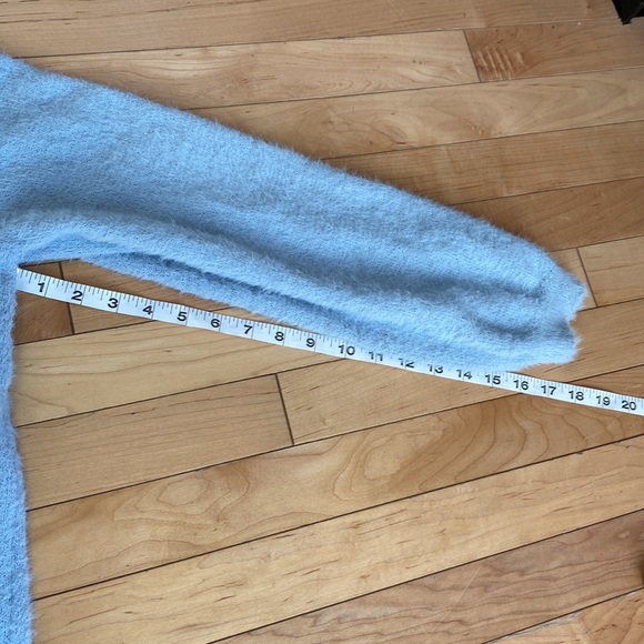 Marled Light Blue Fuzzy Sweater - Picture 9 of 9